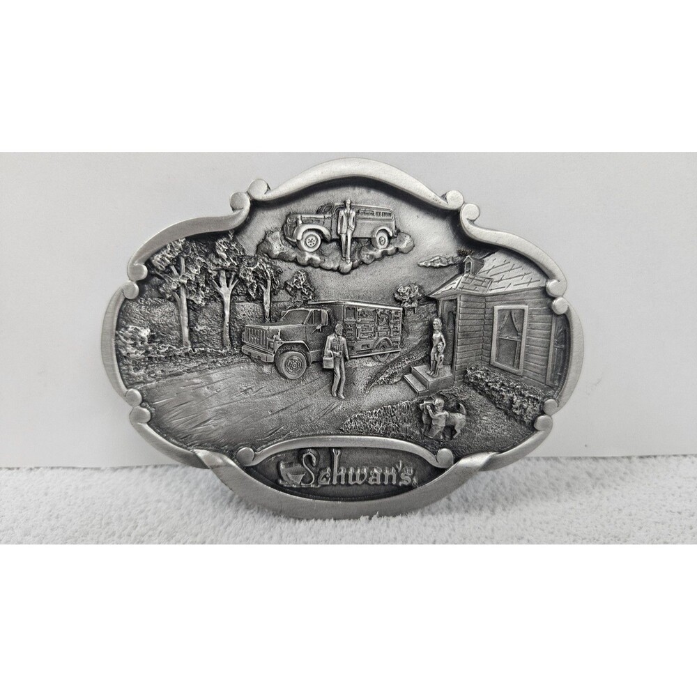 Schwan's Belt Buckle Mens Silver Tone Limited Edition Truck 45th Anniversary